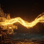 Abstract image of a blocky soundwave shattering, symbolizing the upgrade to better Speechify alternatives with more natural voices.